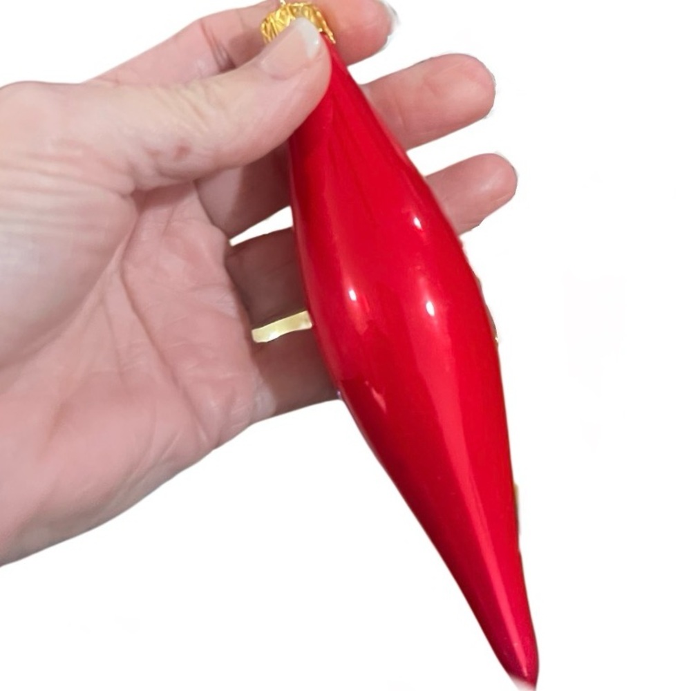 Large - Extra Large Rauch ?? Vintage torpedo Christmas Ornaments vibrant pink